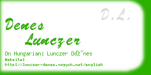 denes lunczer business card